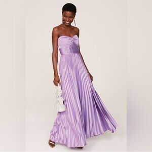 AMUR Stef Pleated Gown - Lilac Petal